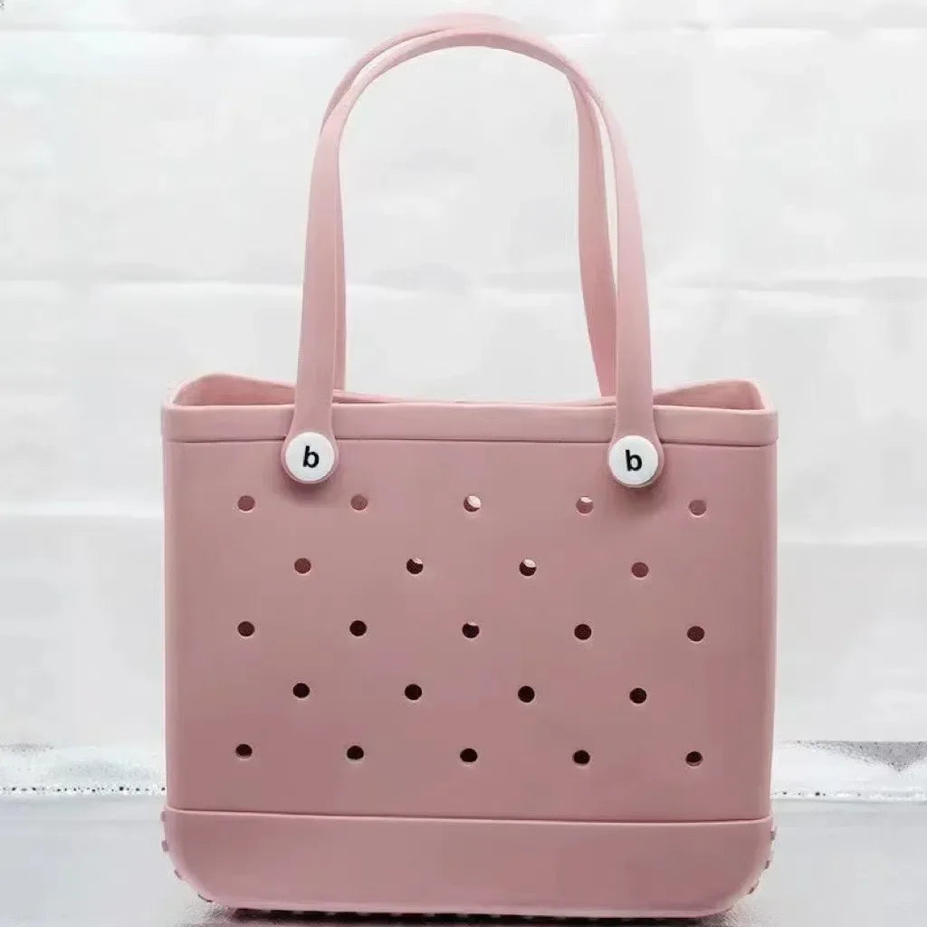 Fashion Beach Bogg Bag Rubber Waterproof Basket Large Capacity Summer Storage Shoulder Handbag Travel Women Tote Shopping Bags