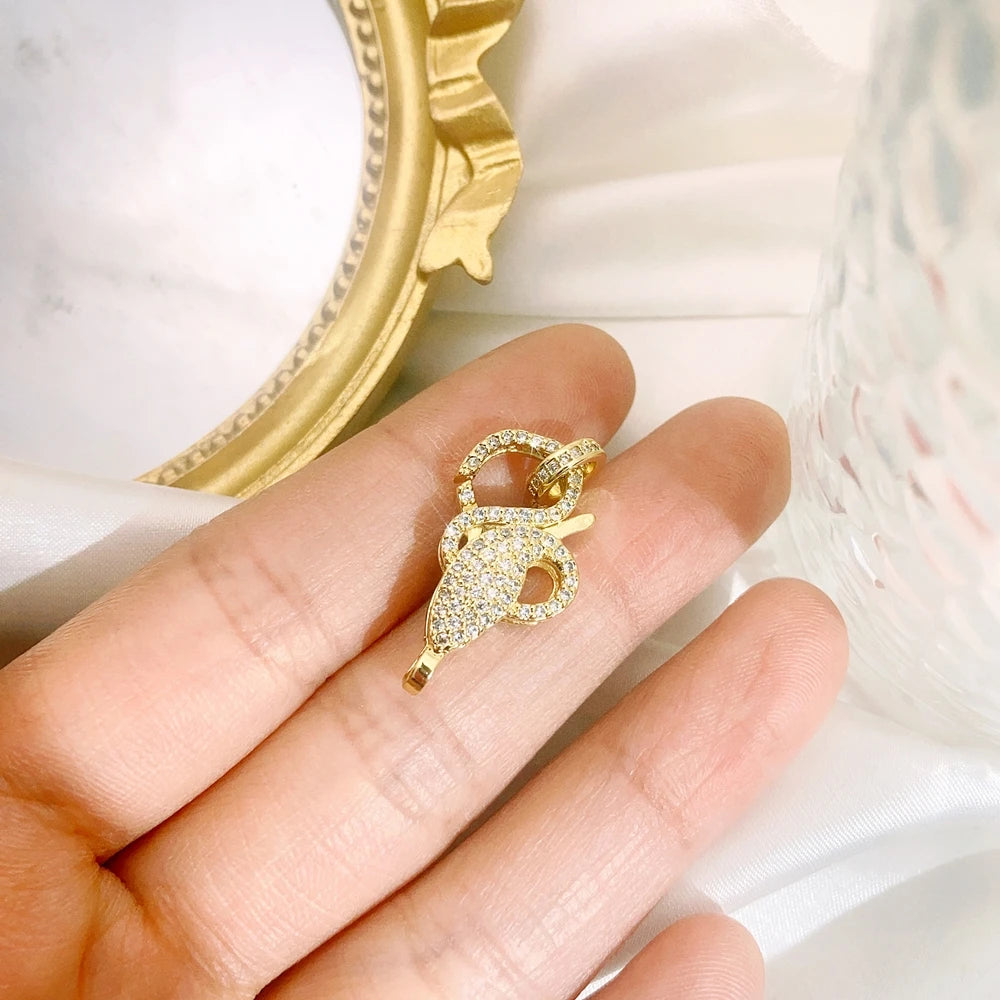 Juya 18K Real Gold Plated Accessories DIY Needlework Beads Pearls Jewelry Making Fastener Closures Lobster Lock Clasps Supplies