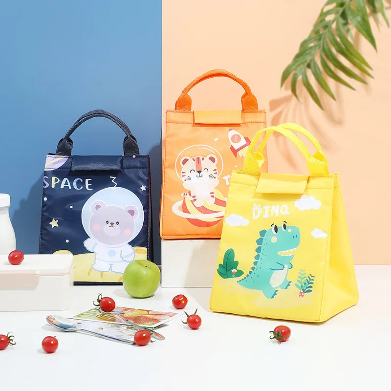 Kids Lunch Bag for School Portable Thermal Bag Children Cartoon Insulated Lunch Bag Cooler Pouch Dinner Container Handbags