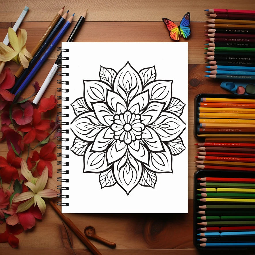 Mandala Adult Coloring Book - 8.3x11.2 inches Stress relief coloring book 22 pages of art therapy illustrations to relieve anxie