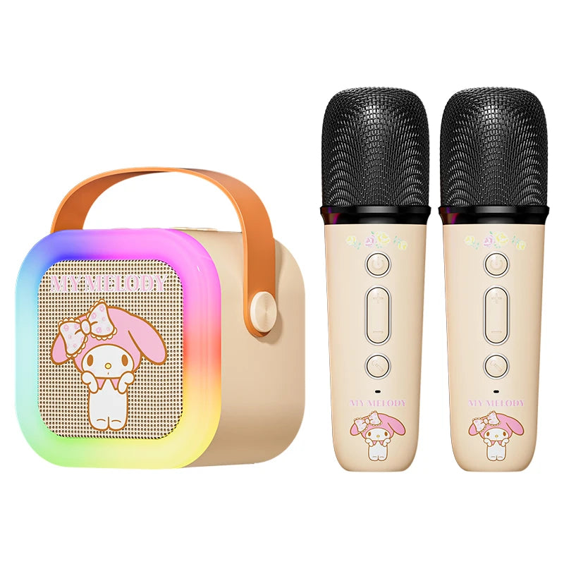 Sanrio Bluetooth Speakers ML07 Karaoke Machine Portable Speakers Bluetooth with Mic LED Light Machine Home Family Singing Gift