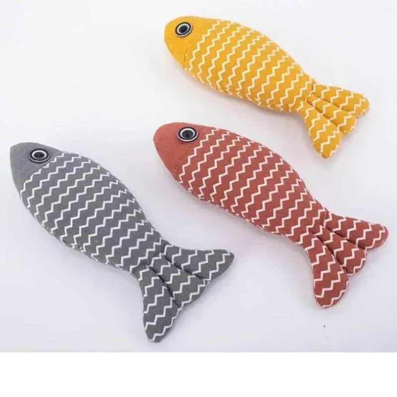 Cat Toys Interactive Grinding Teeth Chewing Toy with Catnip Fish Shape Pet Pillows Kittens Cats Toy Cat Supplies