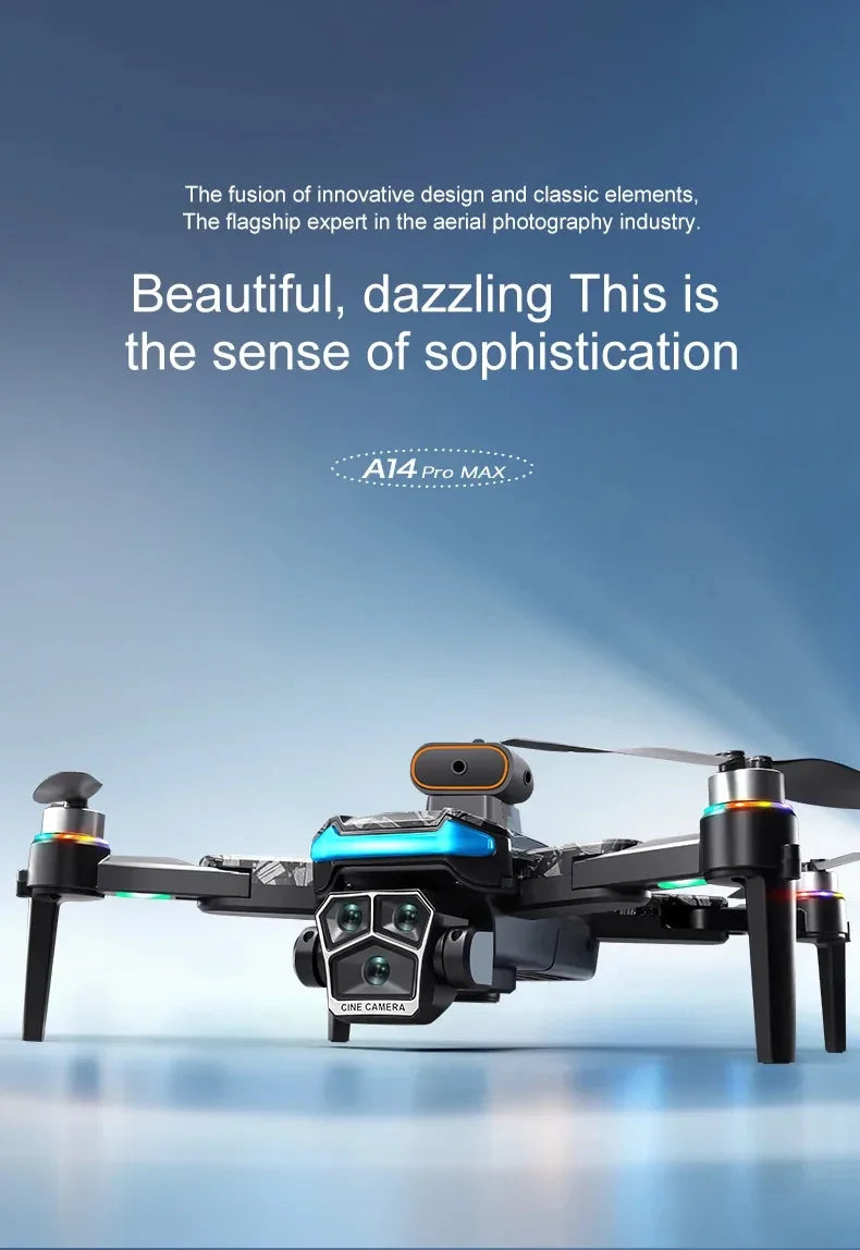 Drone A14ProMax GPS 4KHD Camera LCD Touch Screen Remote Control Quadcopter 360 ° Obstacle Avoidance Brushless RC Drone Toys