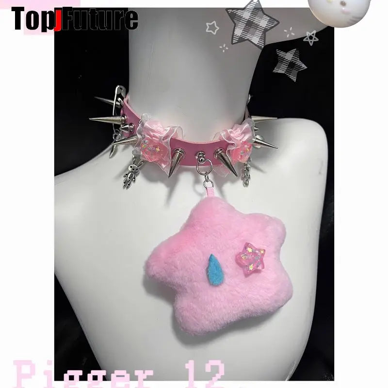 Women Y2K Girl bloody punk Harajuku Gothic Lolita sick injured short necklace Halloween cosplay props subculture Chokers Choker
