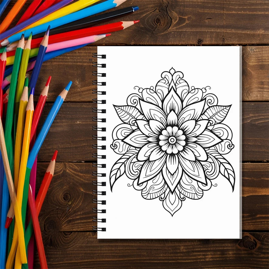 Mandala Adult Coloring Book - 8.3x11.2 inches Stress relief coloring book 22 pages of art therapy illustrations to relieve anxie