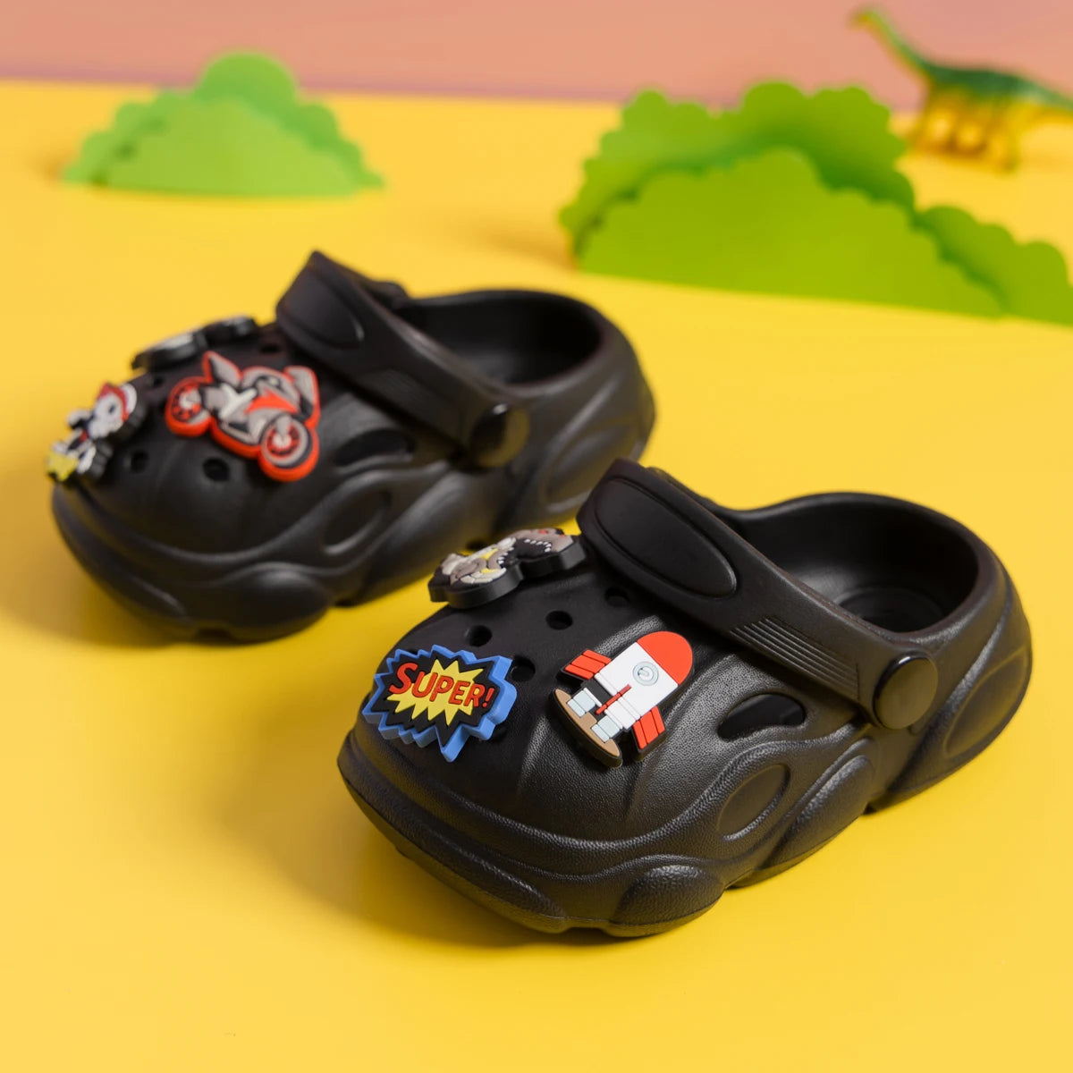 New Solid Color Summer Breathable Garden Shoes Baby Sandals Cute Decoration Boys Girls Lightweight Anti-slip Casual Shoes
