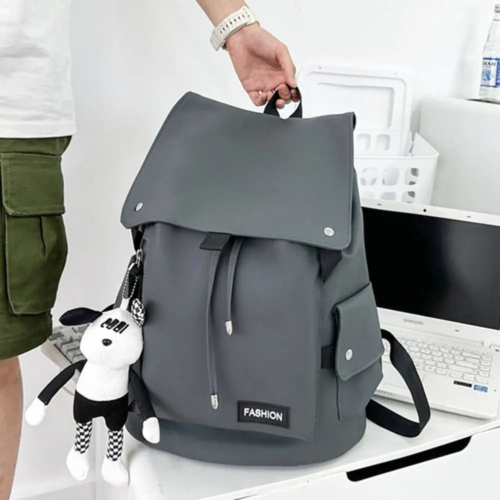 Large Capacity Men's Shoulder Bag Waterproof Multi Pocket Business Backpack Solid Color Lightweight Outdoor Storage Bag
