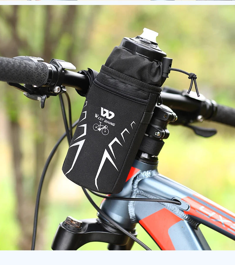 WEST BIKING Bicycle Bottle Holder Cycling Water Bottle Carrier Reflective Pouch Kettle MTB Road Bike Handlebar Bag Accessories