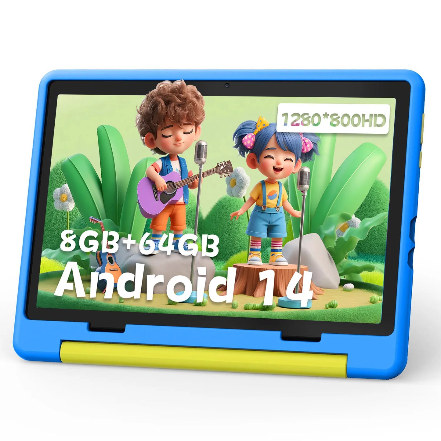 Kid Tablet 10 Inch Android 14 Octa Core 8GB RAM 64GB ROM 128GB Expandable 5000mAh WiFi Bluetooth Children's Gift Kids Software