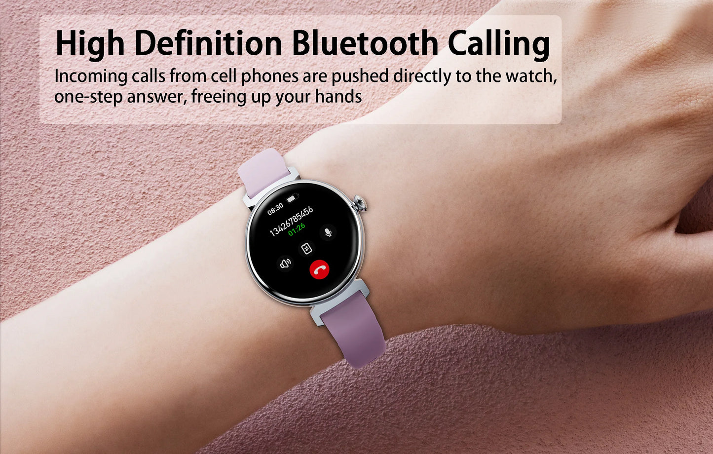Rainbuvvy DM70 Steel Smart Watch AMLED Women Beautiful Wristwatch Supports IP68 BT Calling Sports Watch