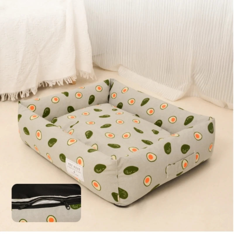 Creative Printed Square Dog Nest Pet Nest Four Seasons Universal Removable Washable Summer Pet Cat Nest Dog Nest