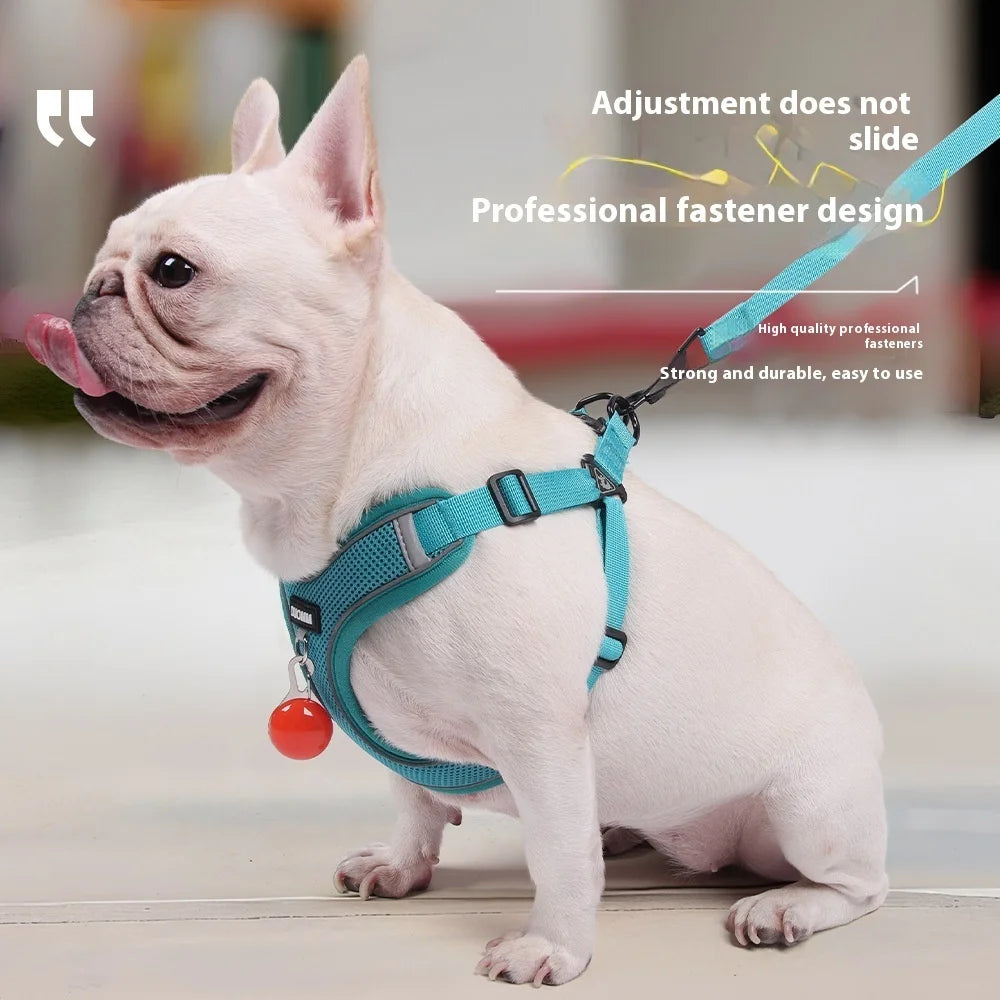 Dog Harness Leash Set Small Medium Dog Cat Chest Strap Adjustable Reflective Breathable Walking Training Vest Pet Accessories