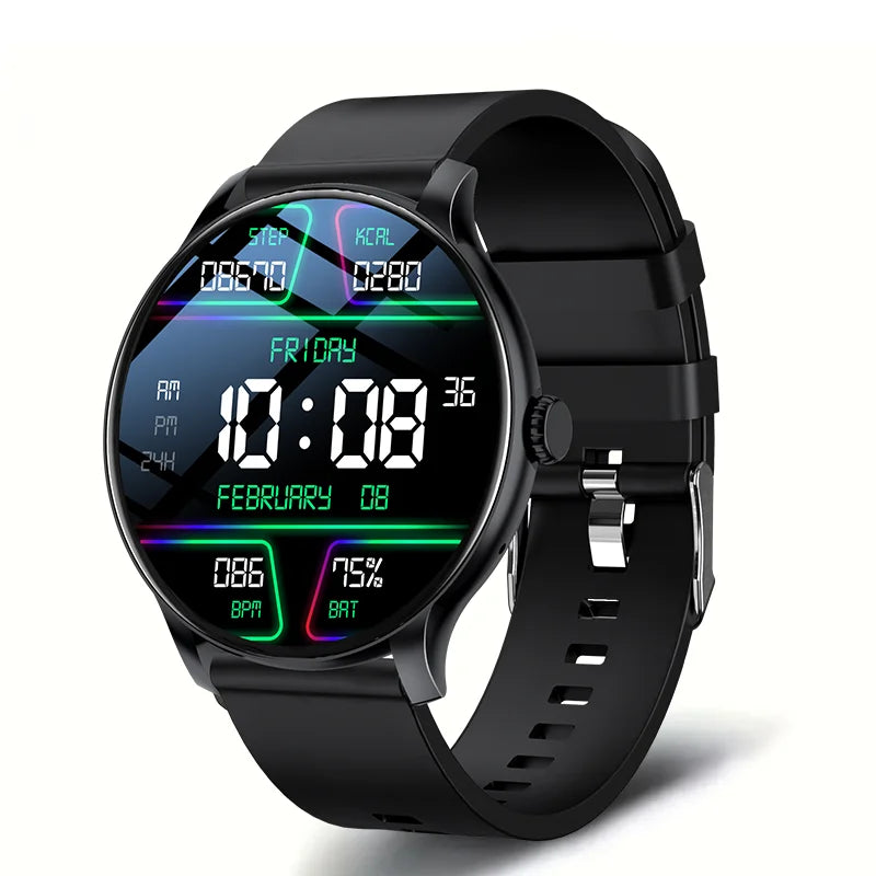 KESHUYOU New Smart Watch Women's Men's Full Touch Screen Bluetooth Talk Sports Fitness Tracker Heart Rate Monitor Smart Watch