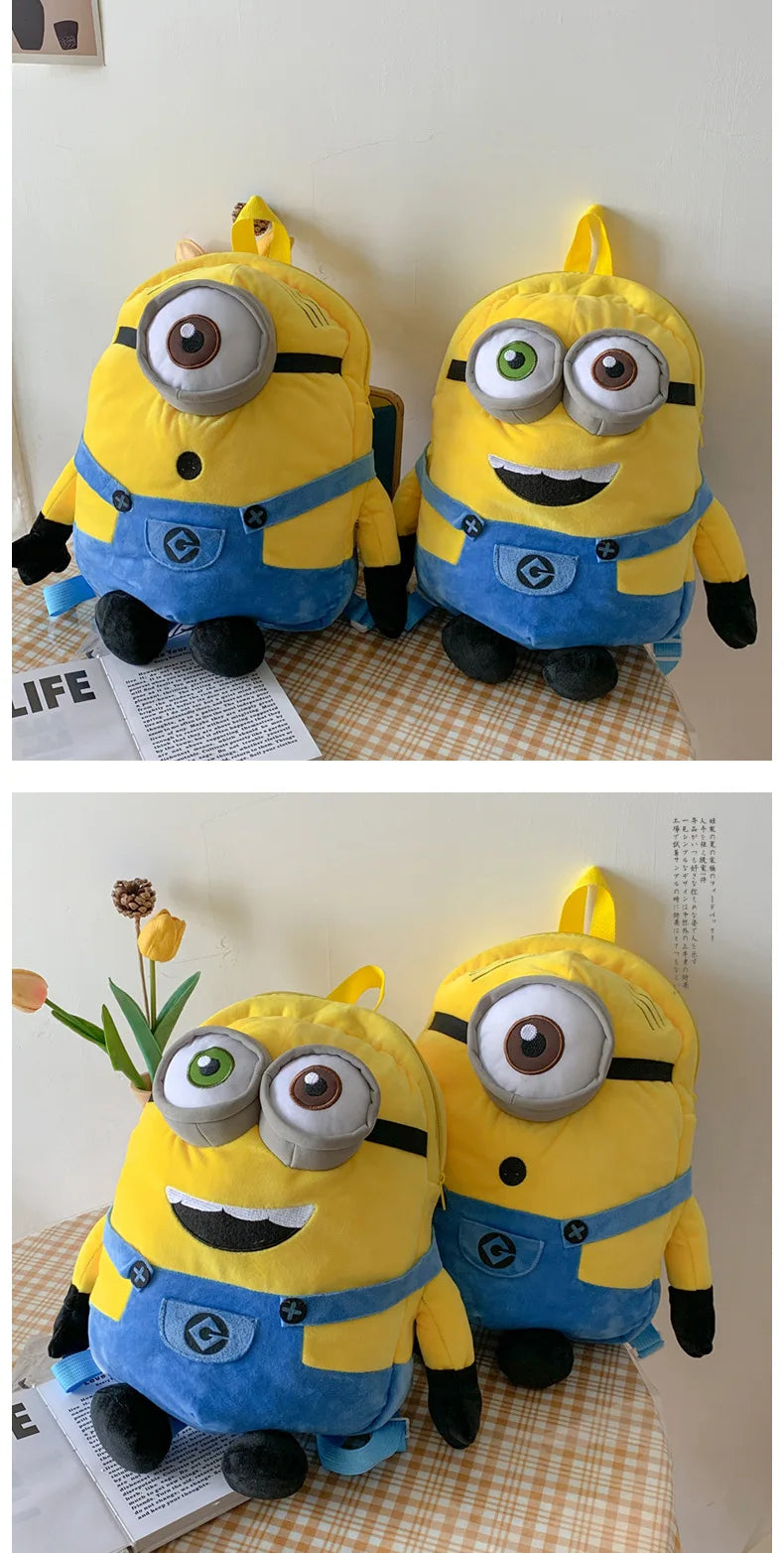 New Cartoon Anime Backpack Minions Doll Large Size School Bag Large Capacity Student Cartoon Backpack
