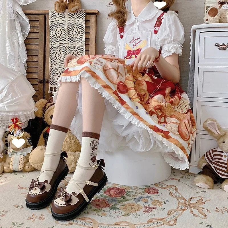 2025 New Autumn Lolita Shoes Bow Cute Soft Girl Wild College Style JK Uniform Round Head Small Leather Shoes Kawaii Shoes
