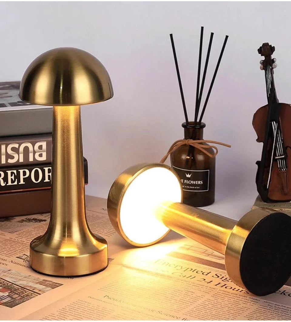 Retro LED Table Lamp Touch Dimmable Rechargeable Desk Light for Restaurant Coffee Bar Atmosphere Backlight Home Bedroom Decor