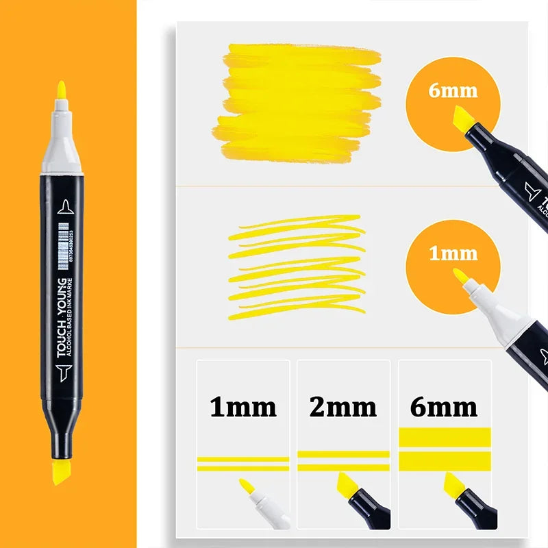 Dual Tip Alcohol Markers Brush Fine Tip Artist Painting Professional Sketch Marker Pen Graffiti Manga Drawing Tools Art Supplies