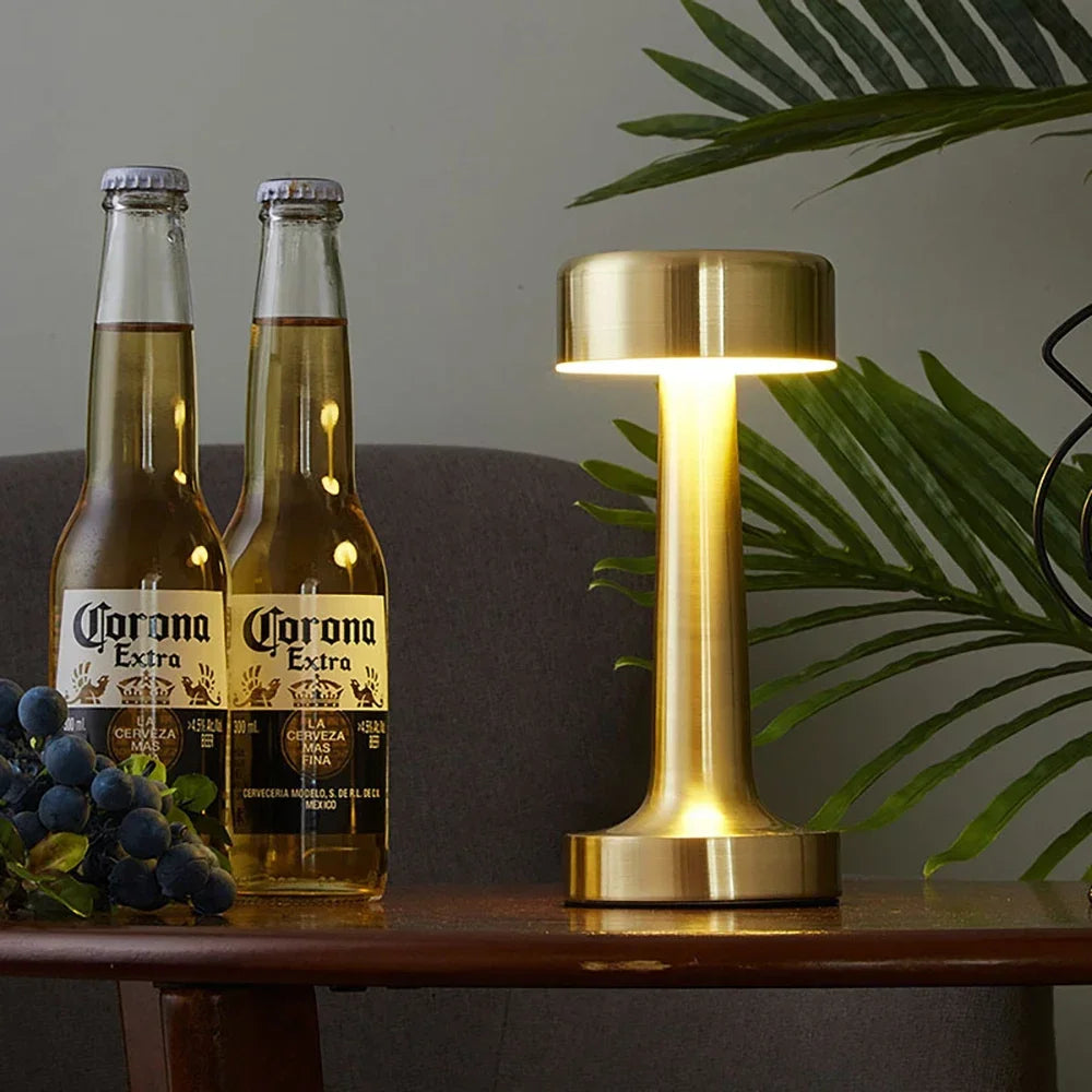 Retro Table Lamp Metal Touch Decor for Bar Coffee Restaurant Decoration Light Desk LED Rechargeable Night Light Bedroom Decor