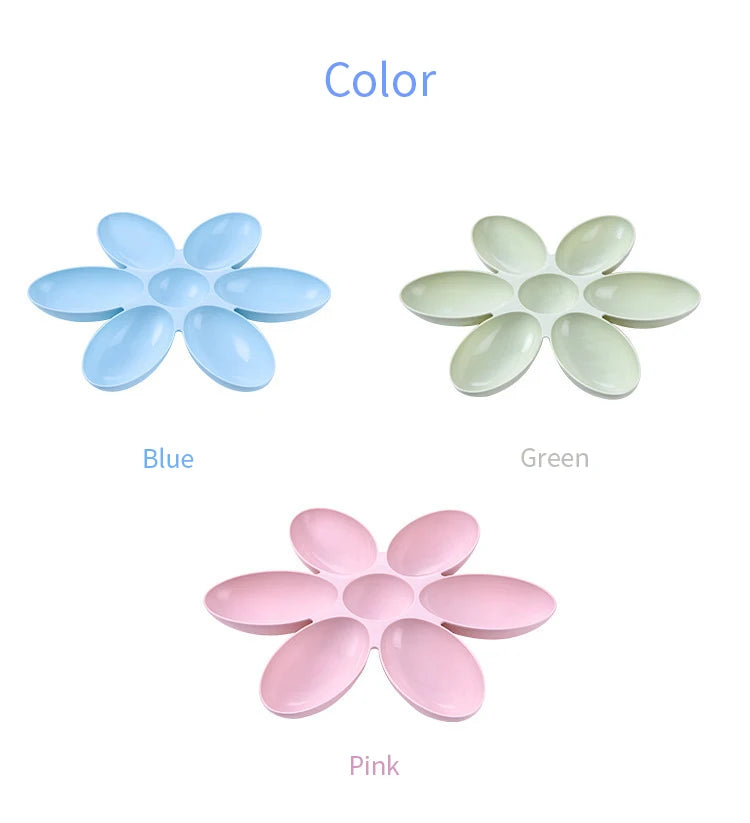Flower Shaped Pet Bowl with 6 Connected Bowls for Small Dog and Cat, Water Dish, Puppy Feeding Bowls, Slow Down Eating Feeder