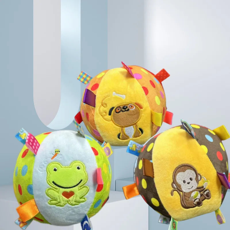Plush Dog Vocal Toy Ball Funny Interactive Pet Toys with Bells Cleaning Tooth Chew Toy For Small Large Dogs Cats Puppy Products
