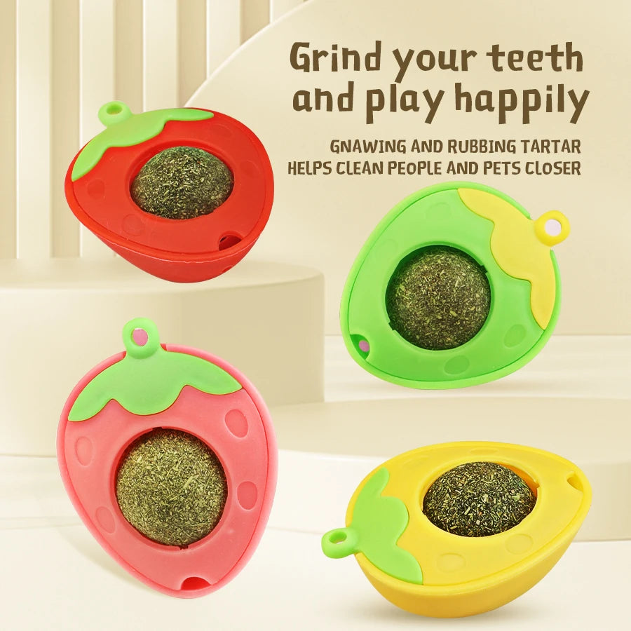 Natural Catnip Balls, delight your cat with healthy kittenteething chew toys, interactive cat teeth cleaning toys