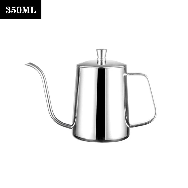 350ml 600ml Drip Kettle Coffee Tea Pot Non-stick Coating Food Grade Stainless Steel Gooseneck Drip Kettle Swan Neck Thin Mouth