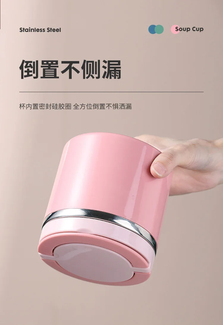 630ml Snoopys Food Thermal Jar Insulated Soup Cup Stainless Steel Vacuum Lunch Box with Handle Portable Sealed Bento Boxes Gift