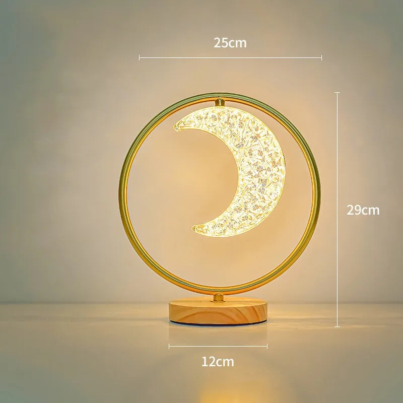 Moon Star Mini Bedside Living Room Desk Pendant Decorative Ins Hot 3 Color Warm White Light Lamp