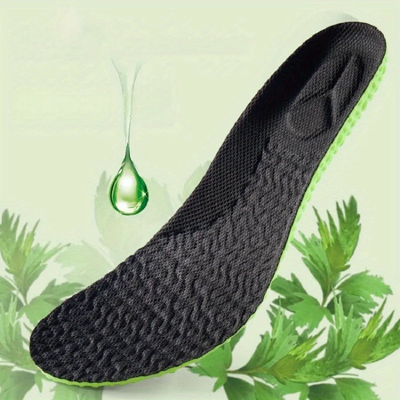 4D Latex Sport Insoles Super Soft High Elasticity Shoe Pads, Deodorant Cushion Running Insoles Foot Insole