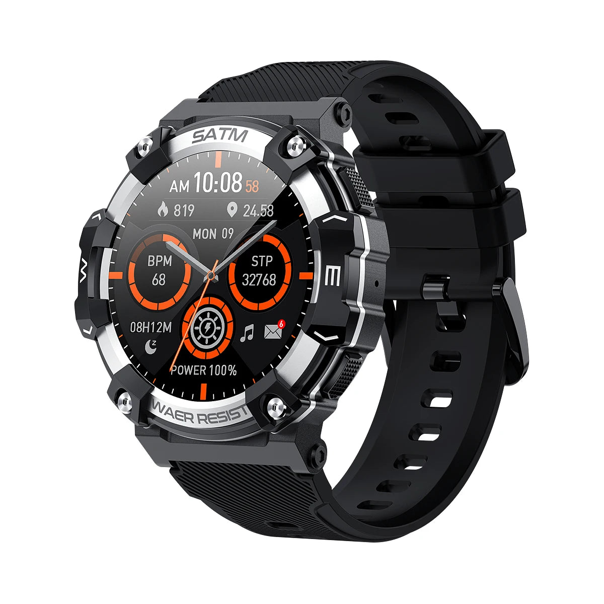 PG666 Outdoor Rugged Smart Watch Men IP68 Waterproof Bluetooth Call Smartwatch Multiple Sports Modes Blood Pressure Oxygen Watch