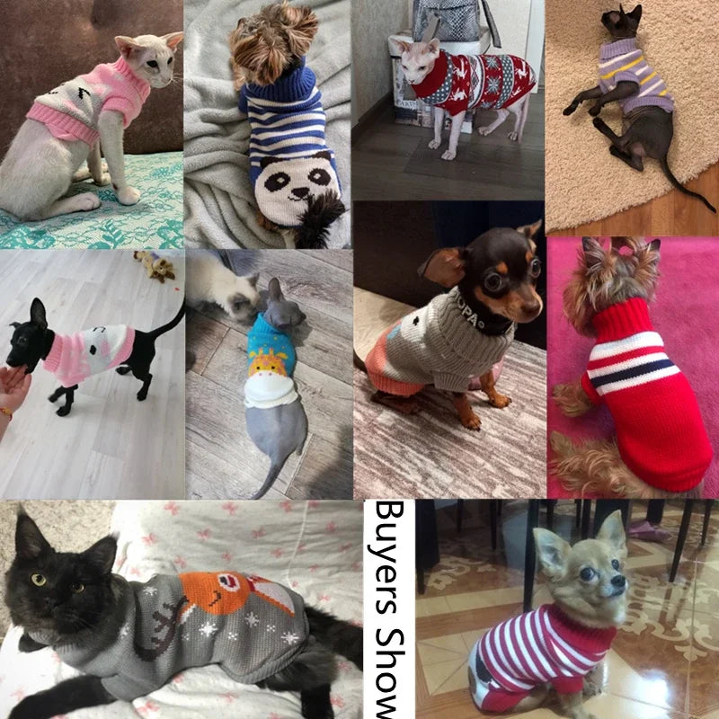 Christmas Cat Dog Sweater Pullover Winter Dog Clothes for Small Dogs Chihuahua Yorkies Puppy Jacket Pet Clothing ubranka dla psa