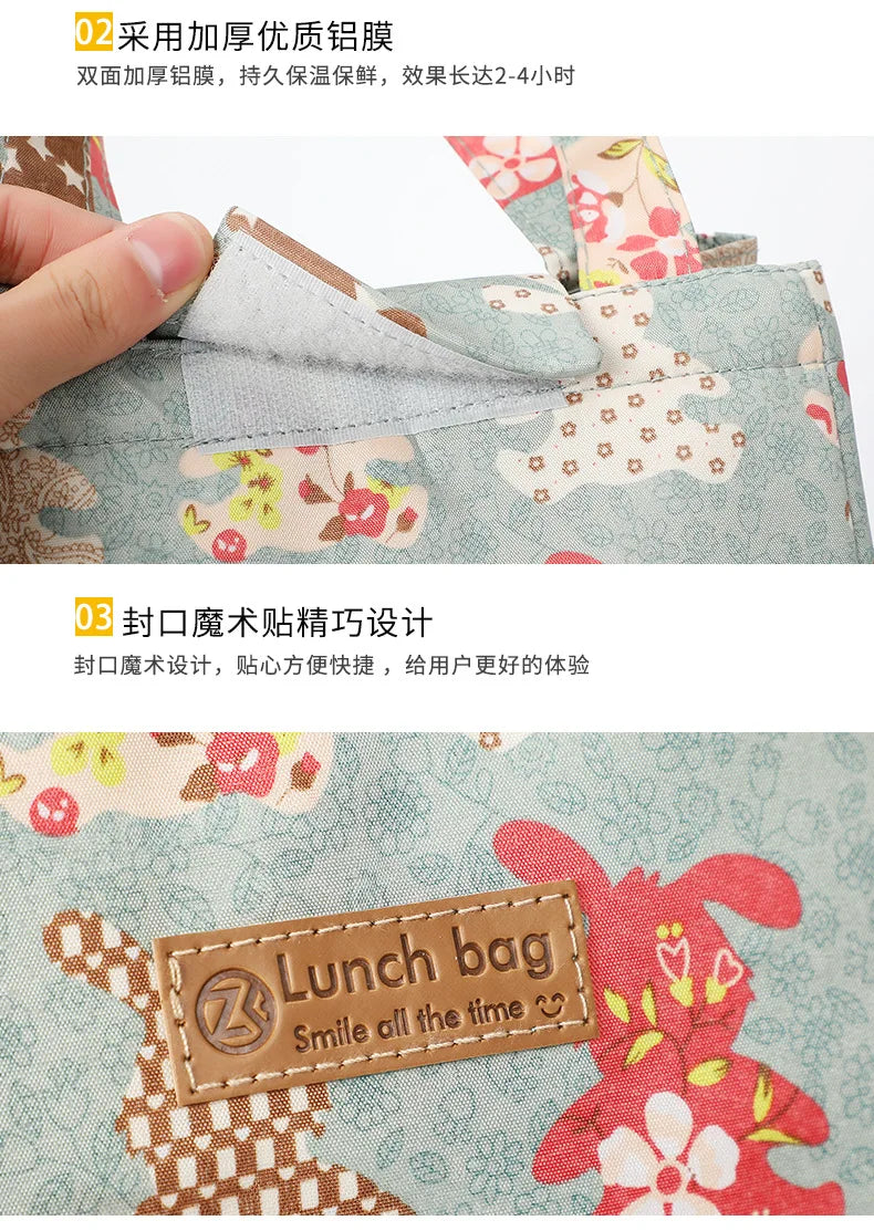 Kids Lunch Bag for School Portable Thermal Bag Children Cartoon Insulated Lunch Bag Cooler Pouch Dinner Container Handbags
