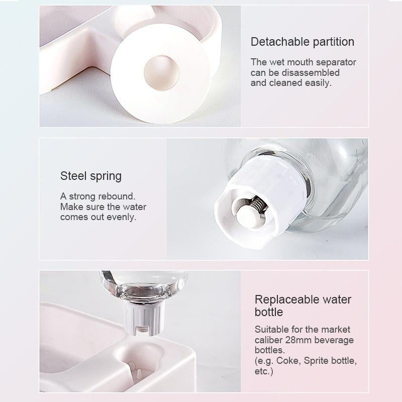 500ml Pet Automatic Feeder Small Bowl Drinkable Portable Cat and Dog Food Bowl Living Room Bedroom Pet Products Pet Items