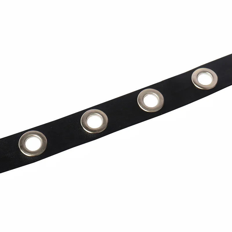 Goth Round Choker Necklaces Collar Black Pu Leather Gothic Accessories Woman Punk Chocker Cosplay Jewelry