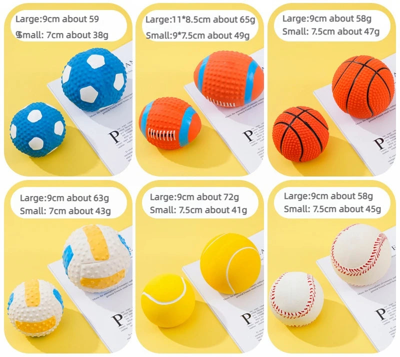 Pet Toys Olive Ball Squeaky Latex Dog Toy Ball S-L Soft Durable Interaction Smiling Face Rugby Dog Chewing Training Supplies