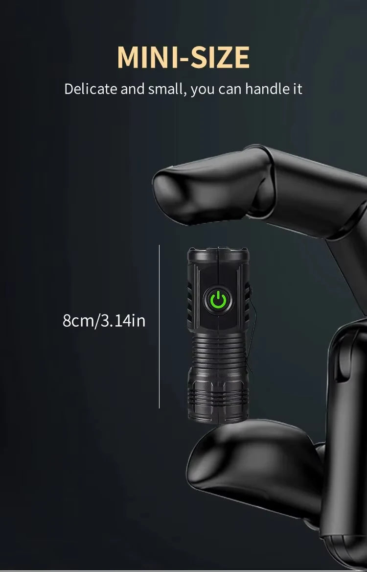 New Ultra Powerful Flashlight 3 Core LED Mini Tactical Flashlight USB Rechargeable High Power Torch With Magnet Hand Lamp