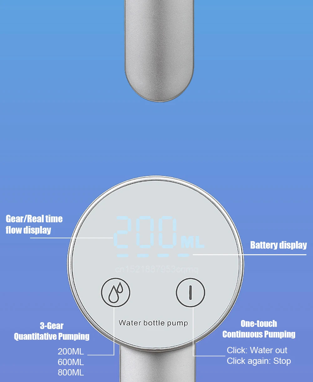 Electric Water Gallon Pump Automatic Water Pump 19 Liters Foldable Desktop Water Bottle Pump USB Rechargeable Water Dispenser