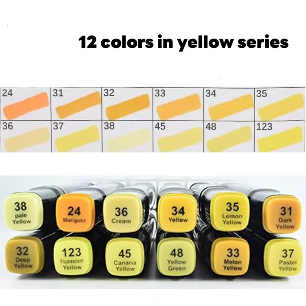 12 Colors Alcohol Oily Art Marker Pen Set for Draw Double Headed Sketching Oily Tip Based Markers Graffiti Manga Art Supplies