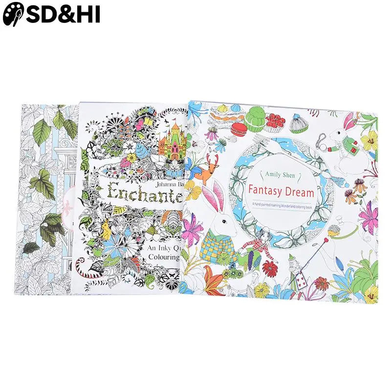 Coloring Book For Children Adult Relieve Stress Kill Time Painting Art Book Anti-Stress Magic Forest Fantasy Dream Wonderland