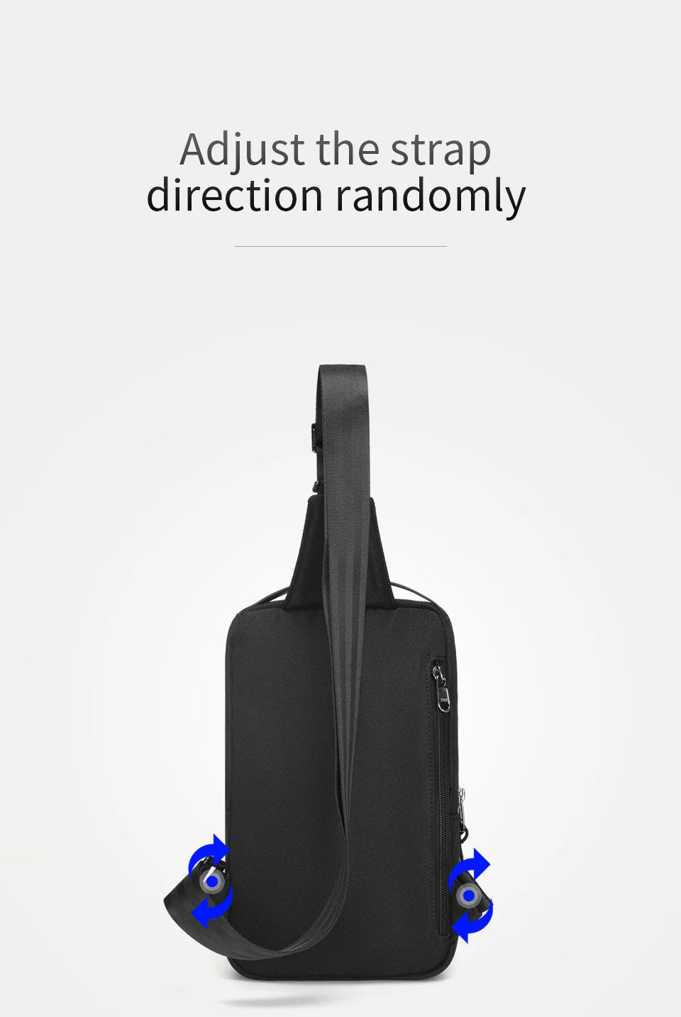 Lifetime Warranty Chest Bag For Men Cool Style Men Shoulder Bag 9.7inch IPad Bag Casual Male Crossbody Bag Lightweigt Mini Bags
