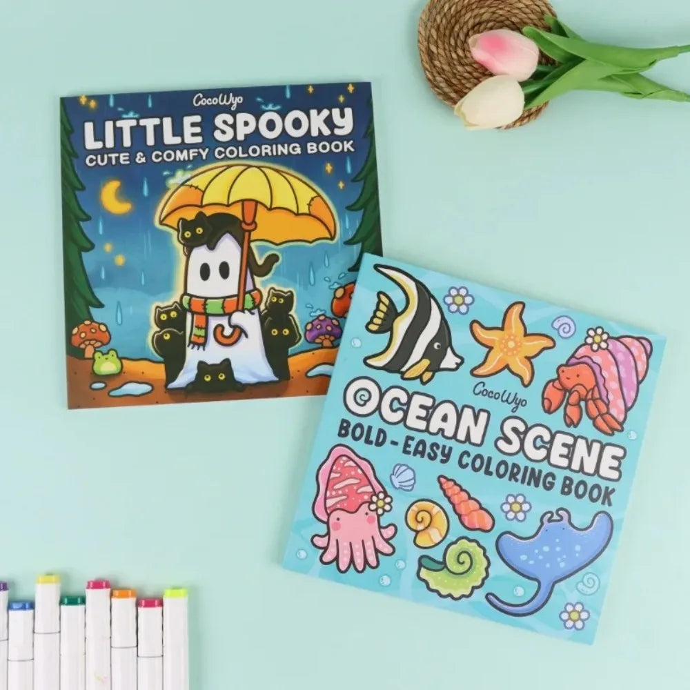 Spooky Cutie Coloring Book for Adults Teens Kids Halloween Themed Doodle Drawing Fun Activity