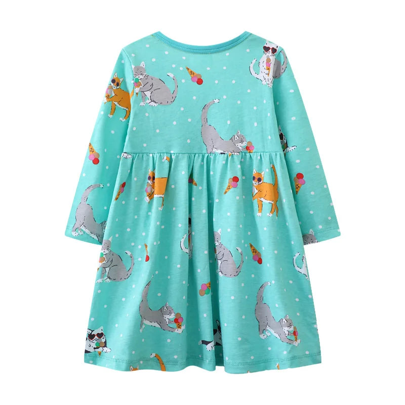 Jumping Meters 2-7T Princess Girls Dresses Party Kids Girls Costume Autumn Winter Toddler Frocks Clothing Long Sleeve Frocks
