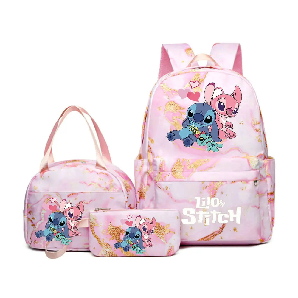 3Pcs/set Lilo Stitch Backpack for Girl Boy Student Teenager Children Rucksack Kids Birthday Gift Women Casual School Bag