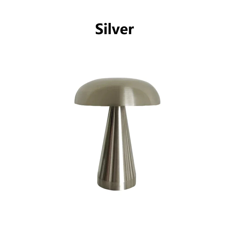 Retro LED Night Light Mushroom Touch Sensor Desk Lamp Rechargeable Reading Lights For Bedroom Restaurant Bar Decor Lighting