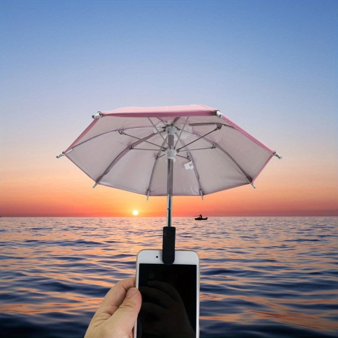 Mini Phone Sunshade Umbrella Car Accessory Motorcycle Phone Holder Cute Craft Car Decor Portable Waterproof Bracket Umbrella