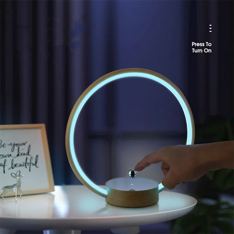 2025 New Luxury Magnetic Levitating Ring Circular Lamp Gradient Atmosphere Light for Office Bedroom Home Decor Creative Gift
