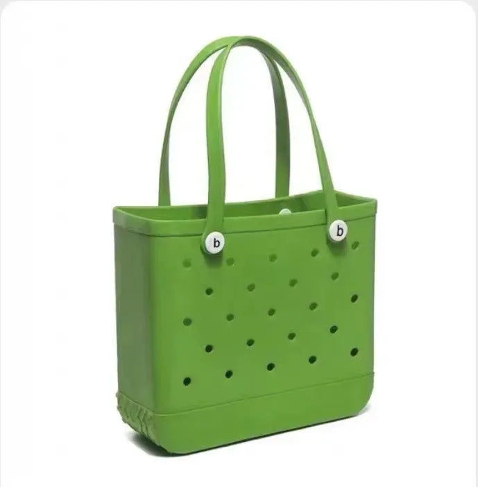 M/L/XL Fashion Beach Bags EVA Rubber Waterproof Storage Baskets Travel Shopping Handbag Women Shoulder Solid Color Tote Bag