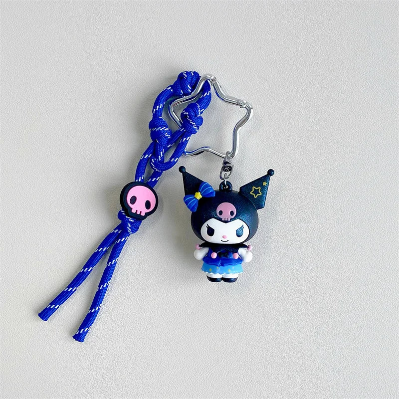 New Sanrio Kuromi 3D Keychain Kawaii Mymelody Cartoon Doll Couple Backpack Pendant Children's Birthday Toy Gift