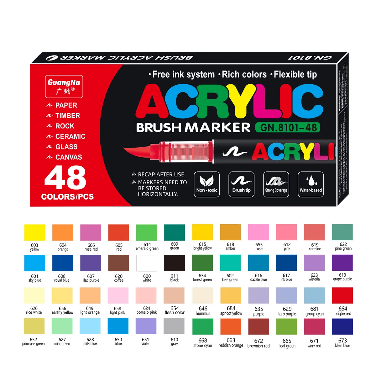 12/120 Colors Paint Markers, Brush Acrylic Paint Pens for Art Supplies Fabric Paint Stone Glass Ceramic Wood Rock Christmas Card