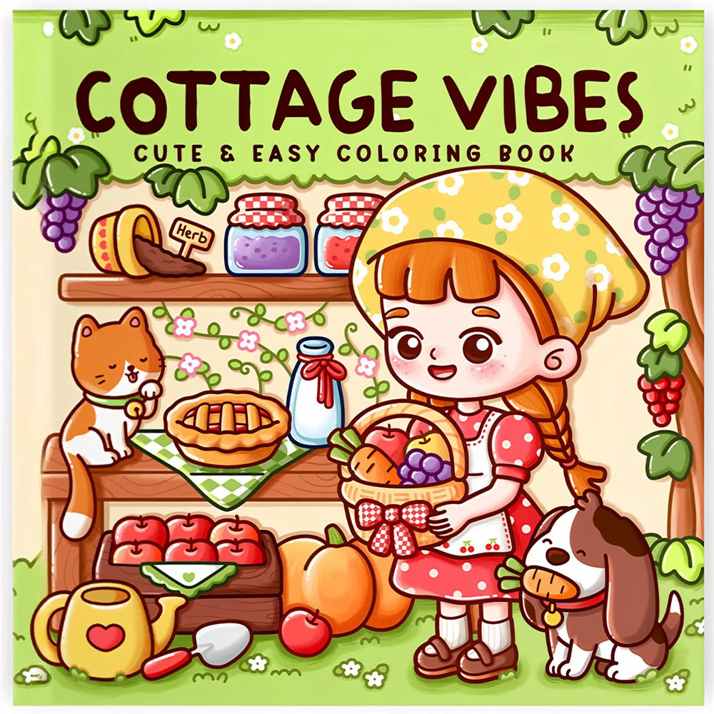 Cozy Atmosphere Relaxing Coloring Book for Adults and Teens Bold Easy-to-follow Patterns and Girl Moments